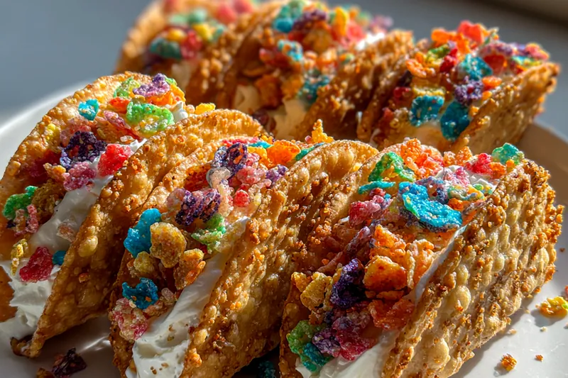 Fresh ingredients for Colorful Cereal Tacos